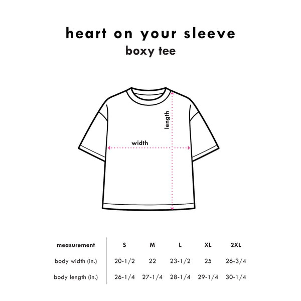 heart on your sleeve - boxy tee